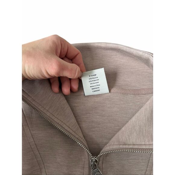 NWOT VARLEY Set Double Soft The Wide Leg Pant 28" Hawley Half Zip Sweat XL Taupe - Picture 4 of 16
